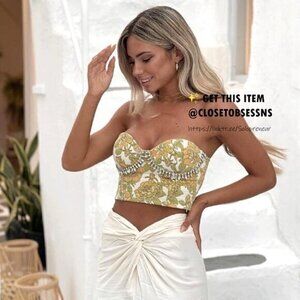 Zara Yellow Floral Crop Top